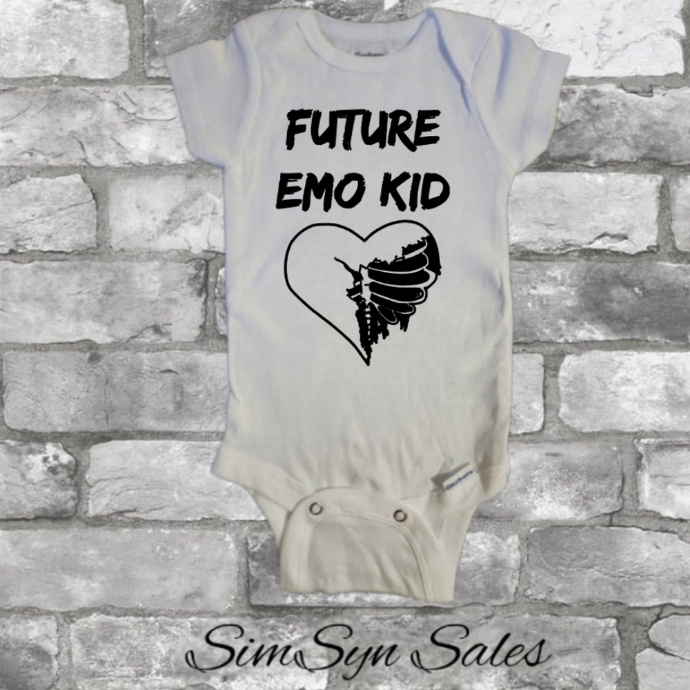 Future Emo Kid Baby Onesie Onepiece Bodysuit 0-3 Months Brand New